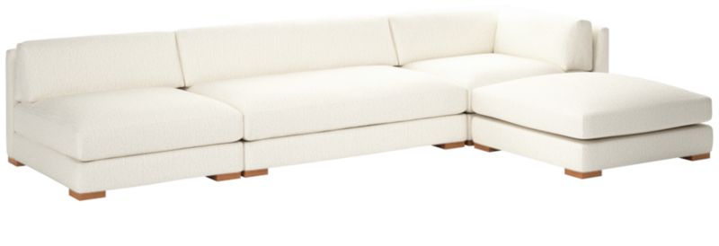 Piazza 4-Piece Modular Sectional Sofa with White Oak Legs 105" - image 0 of 8