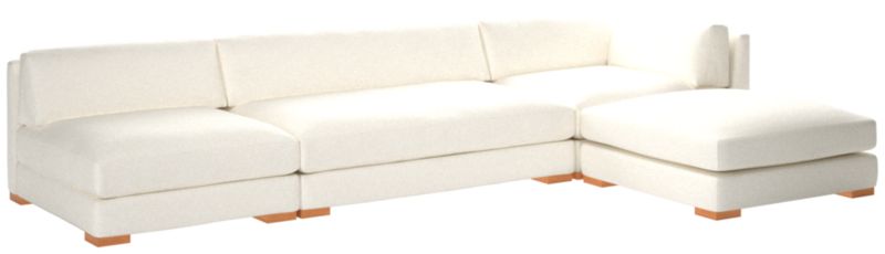 Piazza 4-Piece Modular Sectional Sofa with White Oak Legs 105" - image 0 of 8