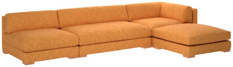 Piazza 4-Piece Modular Sectional Sofa with White Oak Legs 105" - image 0 of 8