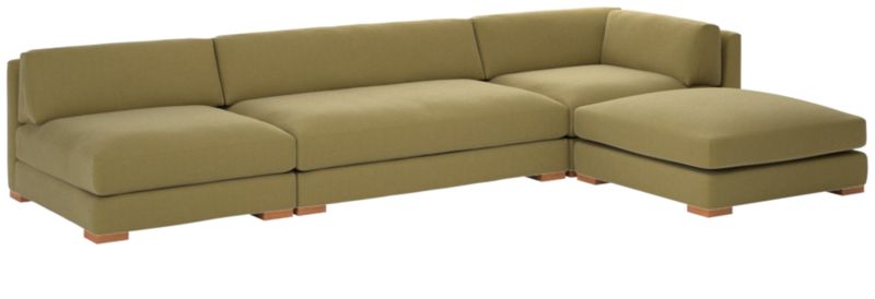 Piazza 4-Piece Modular Sectional Sofa with White Oak Legs 105" - image 0 of 8