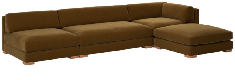 Piazza 4-Piece Modular Sectional Sofa with White Oak Legs 105" - image 0 of 8