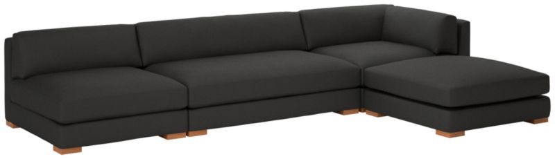 Piazza 4-Piece Modular Sectional Sofa with White Oak Legs 105" - image 0 of 8