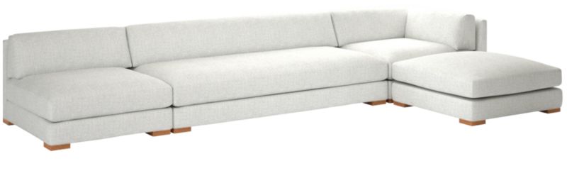 Piazza 4-Piece Modular Sectional Sofa with White Oak Legs 127" - image 0 of 8