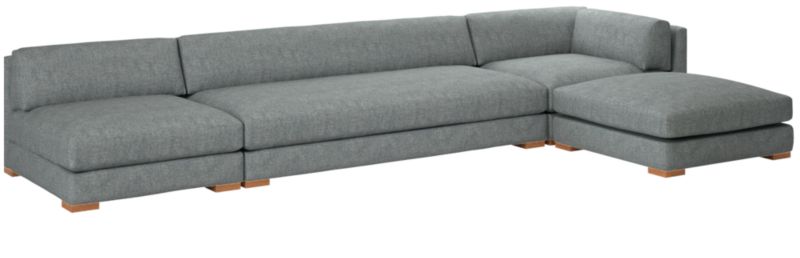 Piazza 4-Piece Modular Sectional Sofa with White Oak Legs 127" - image 0 of 7