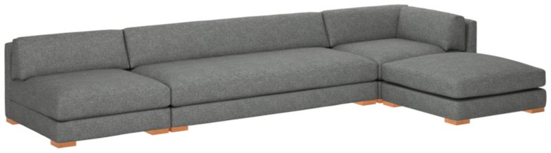 Piazza 4-Piece Modular Sectional Sofa with White Oak Legs 127" - image 0 of 8