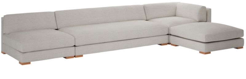 Piazza 4-Piece Modular Sectional Sofa with White Oak Legs 127" - image 0 of 7