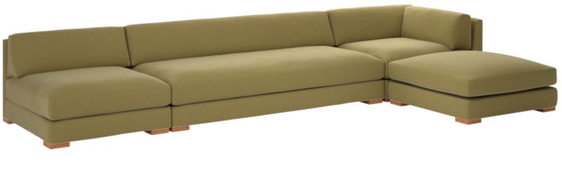 Piazza 4-Piece Modular Sectional Sofa with White Oak Legs 127" - image 0 of 7