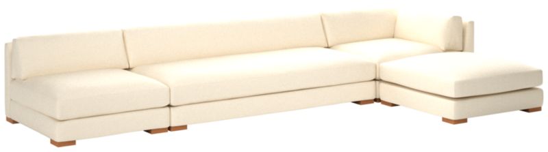 Piazza 4-Piece Modular Sectional Sofa with White Oak Legs 127" - image 0 of 8