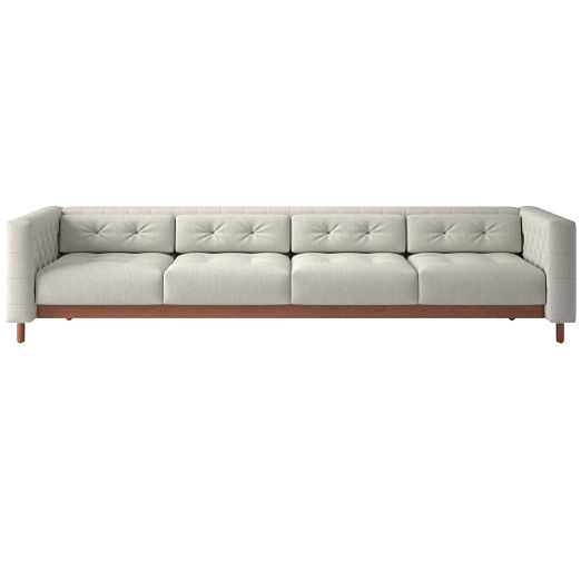 Marconi 4-Seater Tufted Sofa Nomad Snow by Gianfranco Frattini