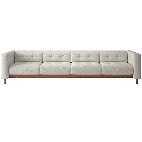 Marconi 4-Seater Tufted Sofa Bloce Grey by Gianfranco Frattini