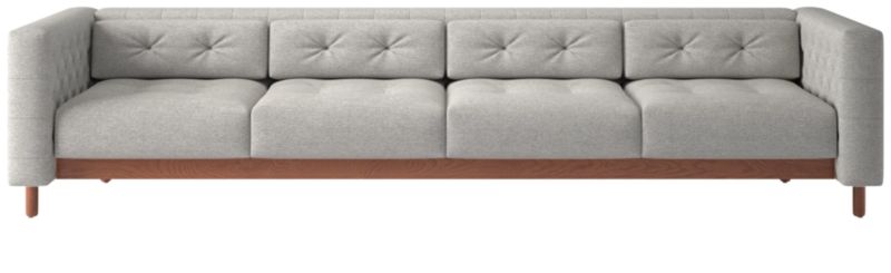 Marconi 4-Seater Tufted Sofa Hatch Platinum by Gianfranco Frattini - image 0 of 8