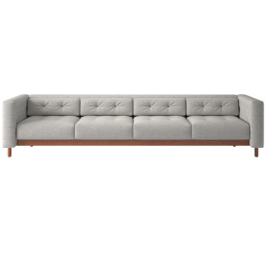 Marconi 4-Seater Tufted Sofa Hatch Platinum by Gianfranco Frattini