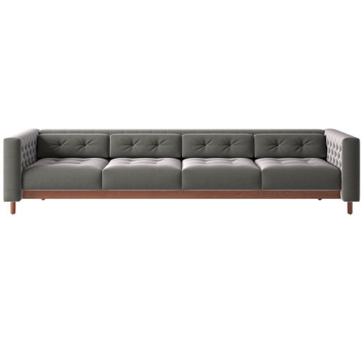 Marconi 4-Seater Tufted Sofa Luca Storm by Gianfranco Frattini