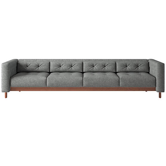 Marconi 4-Seater Tufted Sofa Hatch Charcoal by Gianfranco Frattini