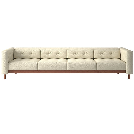 Marconi 4-Seater Tufted Sofa Bloce Cream by Gianfranco Frattini