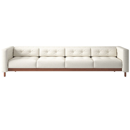 Marconi 4-Seater Tufted Sofa Wooly Sand by Gianfranco Frattini