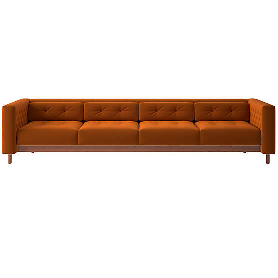 Marconi 4-Seater Tufted Sofa Luca Russet by Gianfranco Frattini