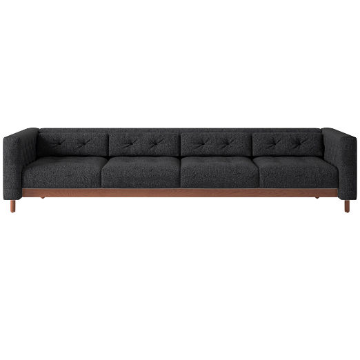 Marconi 4-Seater Tufted Sofa Bloce Noir by Gianfranco Frattini