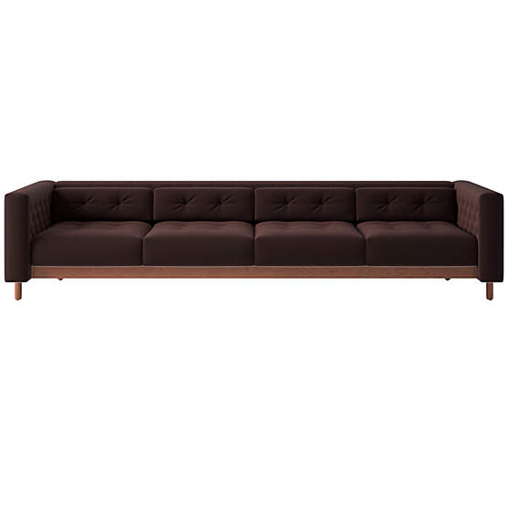 Marconi 4-Seater Tufted Sofa Luca Espresso by Gianfranco Frattini