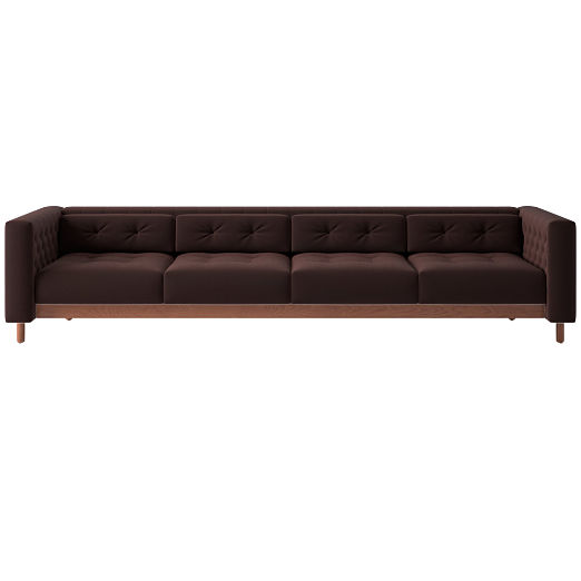 Marconi 4-Seater Tufted Sofa Luca Espresso by Gianfranco Frattini