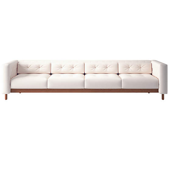 Marconi 4-Seater Tufted Sofa Biba Frost by Gianfranco Frattini