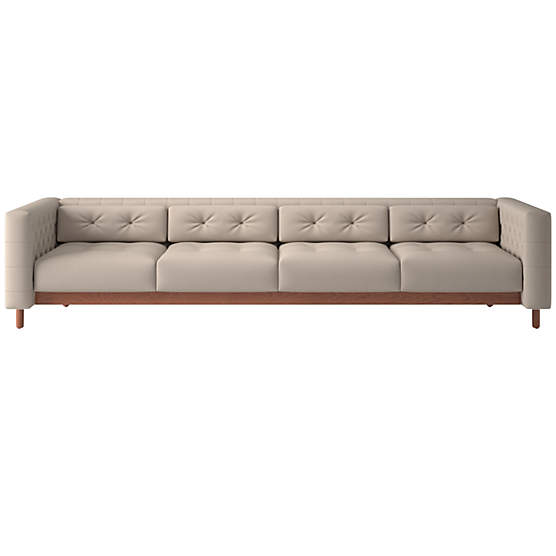 Marconi 4-Seater Tufted Sofa Luca Bone by Gianfranco Frattini