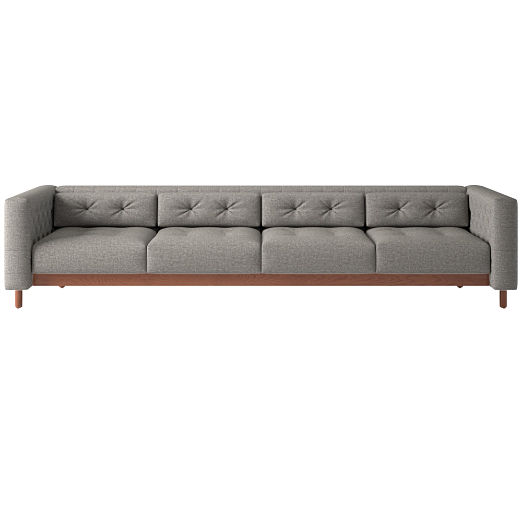 Marconi 4-Seater Tufted Sofa Taylor Felt Grey by Gianfranco Frattini