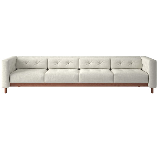 Marconi 4-Seater Tufted Sofa Lindy Snow by Gianfranco Frattini