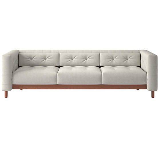 Marconi 3-Seater Tufted Sofa Nomad Snow by Gianfranco Frattini