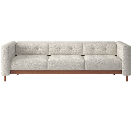 Marconi 3-Seater Tufted Sofa Bloce Grey by Gianfranco Frattini