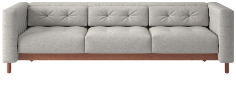 Marconi 3-Seater Tufted Sofa Hatch Platinum by Gianfranco Frattini - image 0 of 7