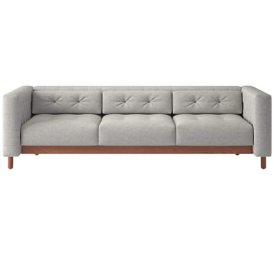 Marconi 3-Seater Tufted Sofa Hatch Platinum by Gianfranco Frattini