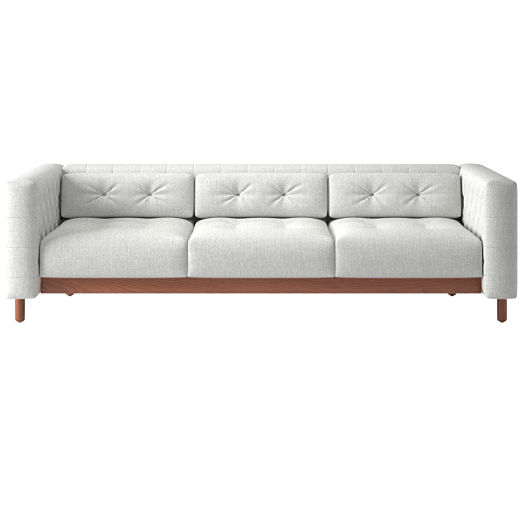 Marconi 3-Seater Tufted Sofa Elliot Dove by Gianfranco Frattini