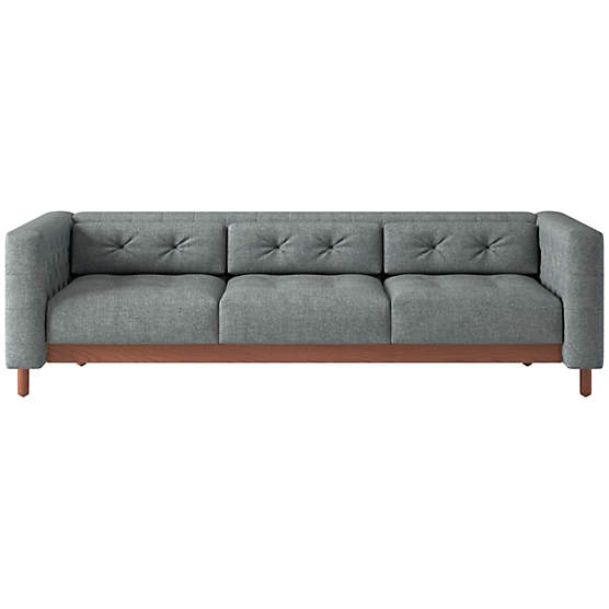 Marconi 3-Seater Tufted Sofa Nomad Charcoal by Gianfranco Frattini