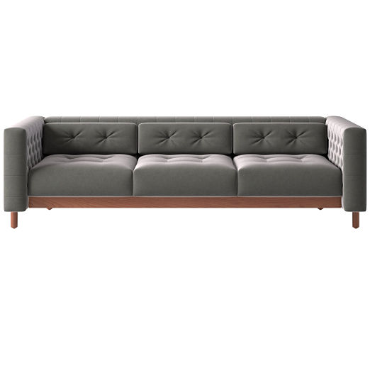 Marconi 3-Seater Tufted Sofa Luca Storm by Gianfranco Frattini