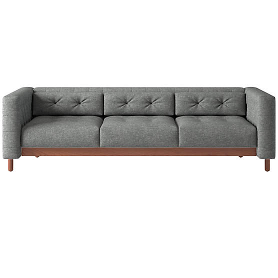 Marconi 3-Seater Tufted Sofa Hatch Charcoal by Gianfranco Frattini