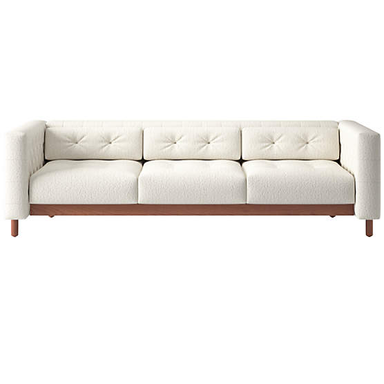 Marconi 3-Seater Tufted Sofa Wooly Sand by Gianfranco Frattini