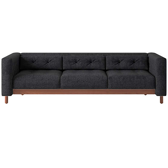 Marconi 3-Seater Tufted Sofa Bloce Noir by Gianfranco Frattini