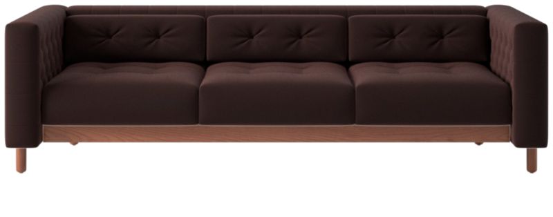 Marconi 3-Seater Tufted Sofa Luca Espresso by Gianfranco Frattini - image 0 of 7