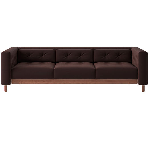 Marconi 3-Seater Tufted Sofa Luca Espresso by Gianfranco Frattini