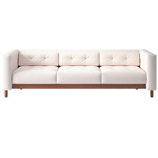 Marconi 3-Seater Tufted Sofa Biba Frost by Gianfranco Frattini