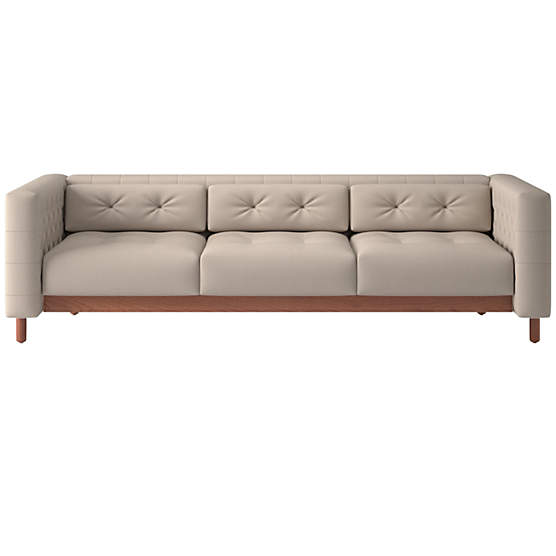 Marconi 3-Seater Tufted Sofa Luca Bone by Gianfranco Frattini