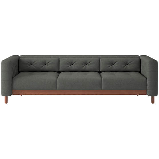 Marconi 3-Seater Tufted Sofa Taylor Charcoal by Gianfranco Frattini