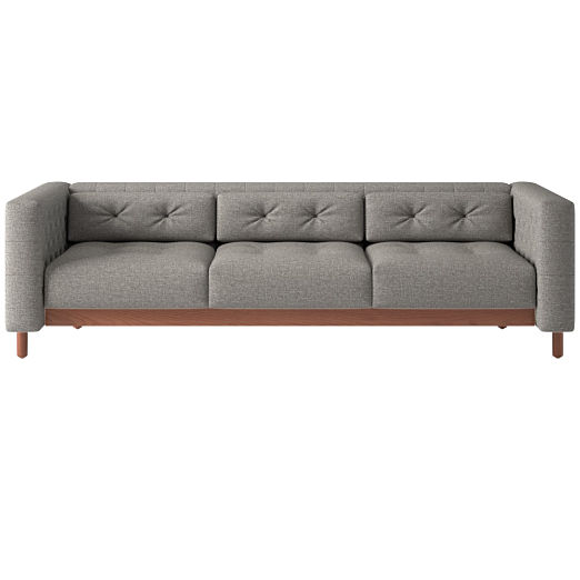 Marconi 3-Seater Tufted Sofa Taylor Felt Grey by Gianfranco Frattini