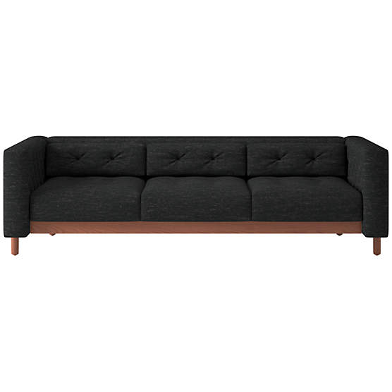 Marconi 3-Seater Tufted Sofa Curious Ebony by Gianfranco Frattini