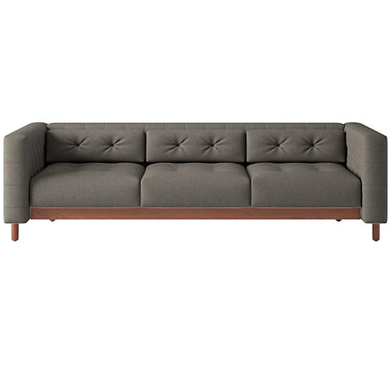 Marconi 3-Seater Tufted Sofa Angel Pewter by Gianfranco Frattini