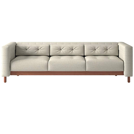 Marconi 3-Seater Tufted Sofa Deauville Stone by Gianfranco Frattini