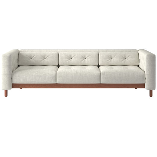 Marconi 3-Seater Tufted Sofa Lindy Snow by Gianfranco Frattini