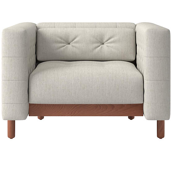 Marconi Tufted Accent Chair Nomad Snow by Gianfranco Frattini