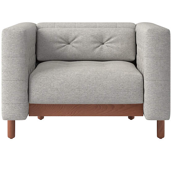 Marconi Tufted Accent Chair Hatch Platinum by Gianfranco Frattini